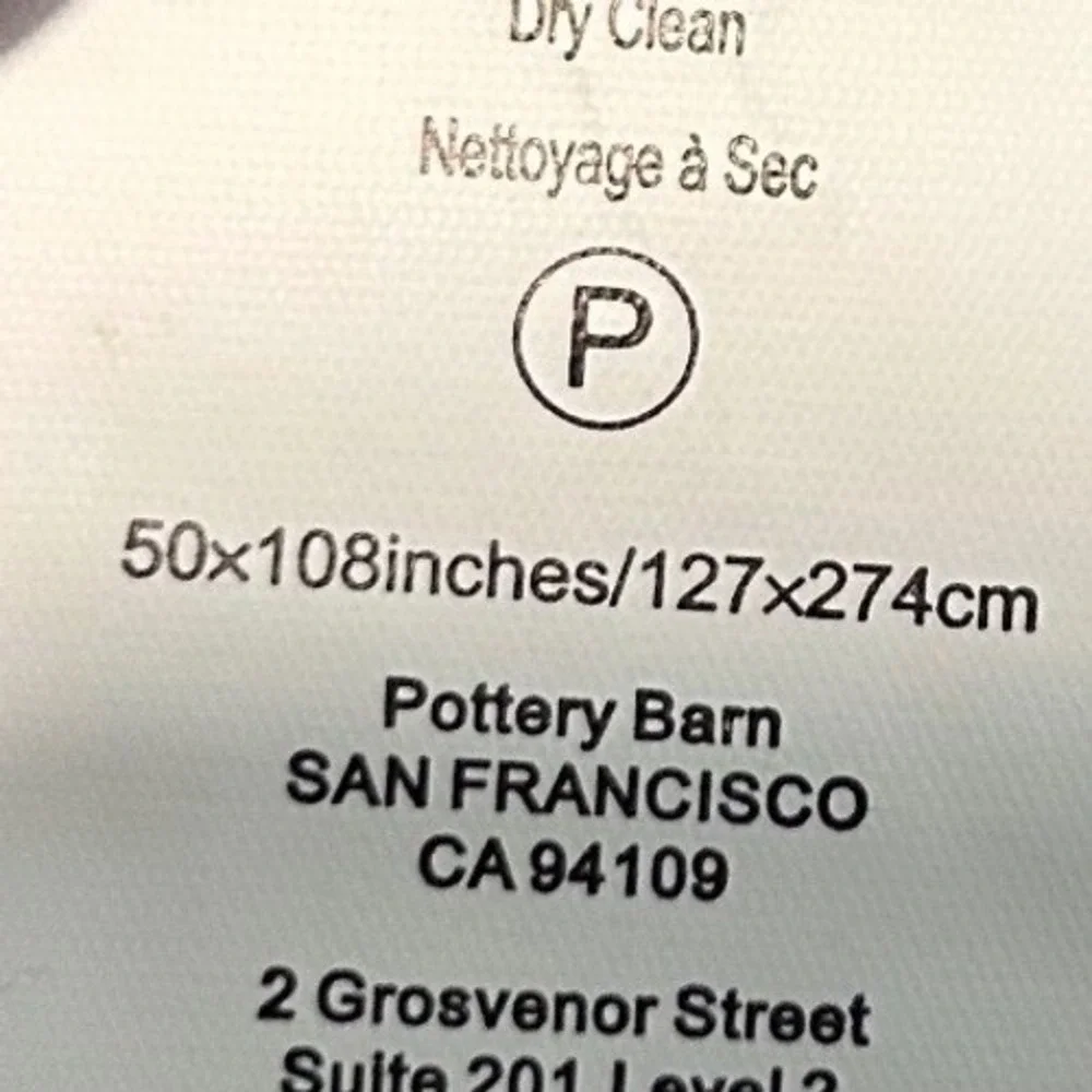 Pottery Barn Grey Linen Cotton Blend Lined Curtain Panel 50x108 Back Tab Rod